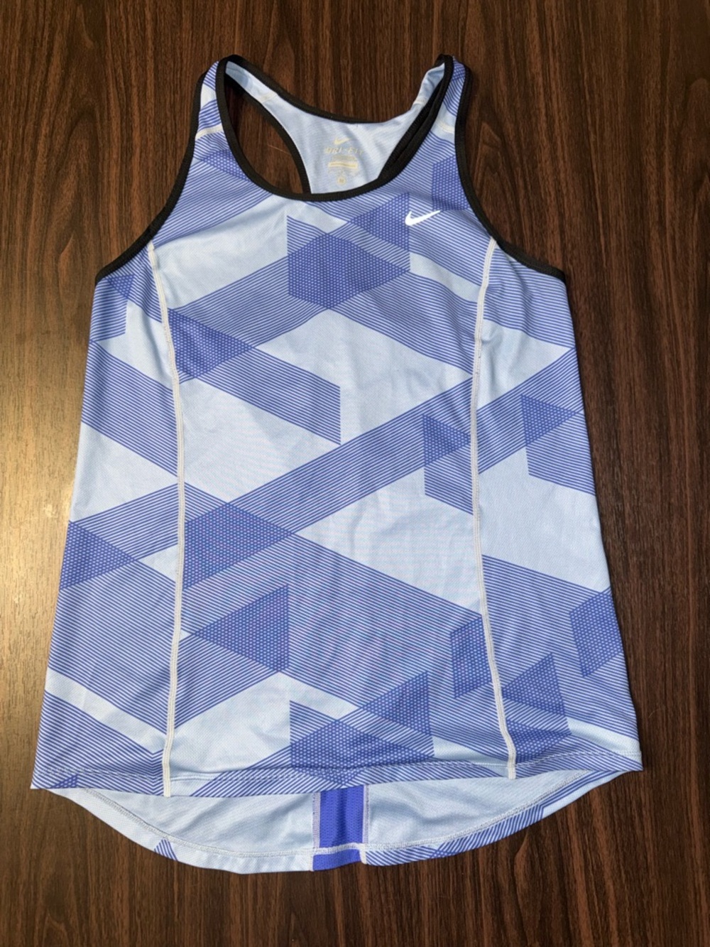 Nike Women’s Light Blue & Royal Blue Geometric Racerback Tank